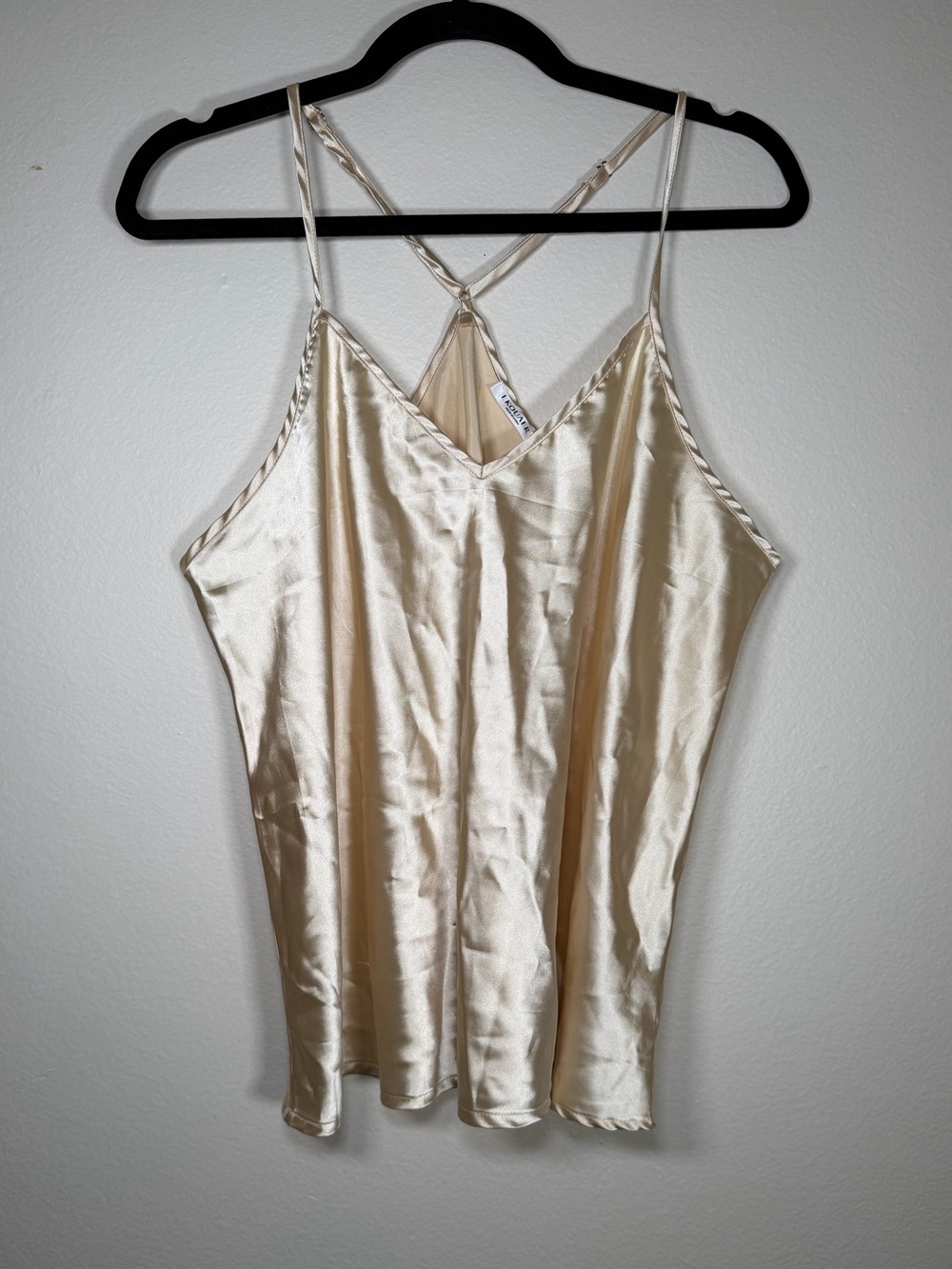 NWOT Ekouaer Satin Shiny Racer Back Flowy Tank Top Boho Chic Fairycore Mermaid